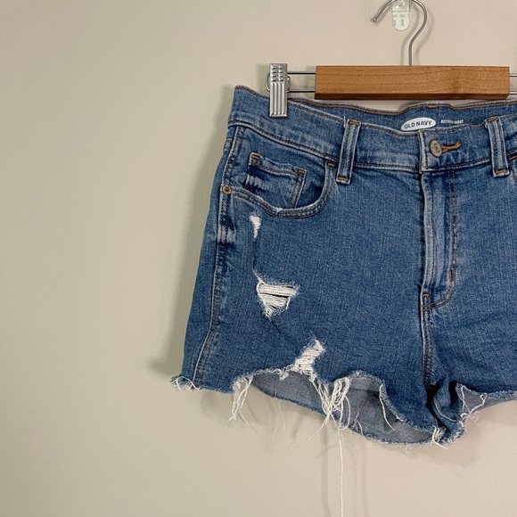Old Navy Womens Jean Shorts Size 4 Blue Boyfriend Short Mid Rise Distressed - Picture 4 of 10